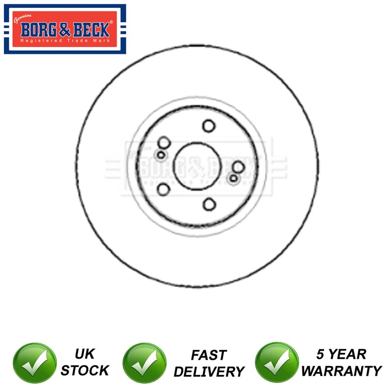 1x Brake Disc Front Borg & Beck Fits Renault Espace 2002- Vel Satis 2002-