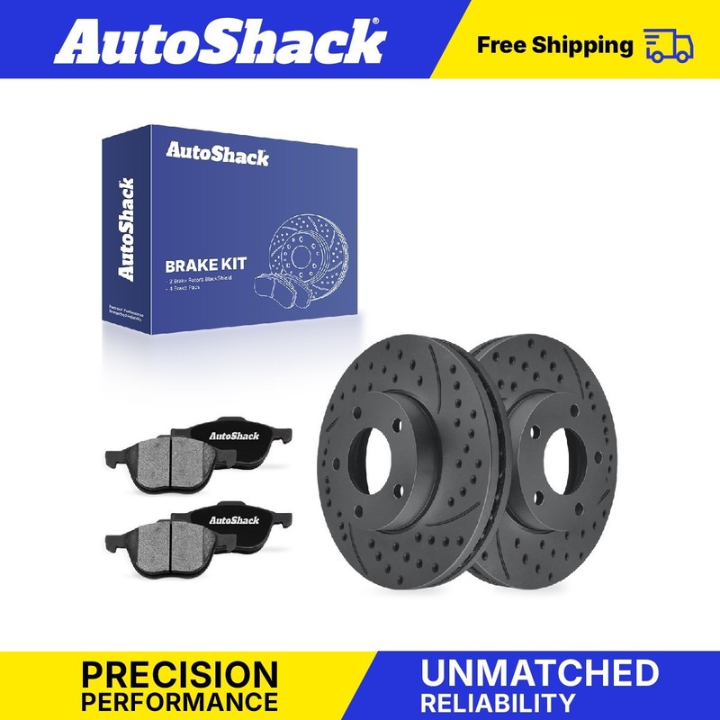 Front Drilled Slotted Brake Rotors Ceramic Pads for Mazda, 3 2004-2013