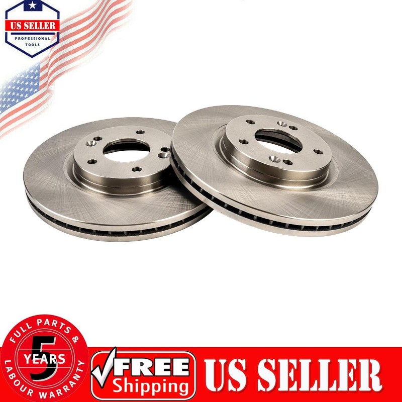 2x 11.82 Front Disc Rotors For 2010-2012 Hyundai Santa Fe 2011-2013 Kia Sorento