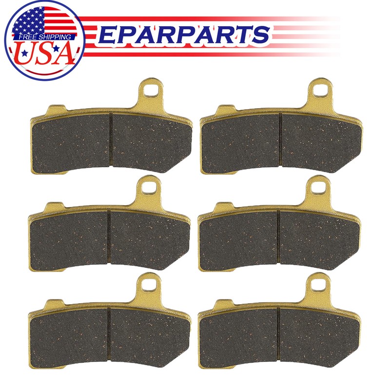 (6pcs) Front & Rear Brake Pads for Harley Davidson FLHX Street Glide 2008-2013
