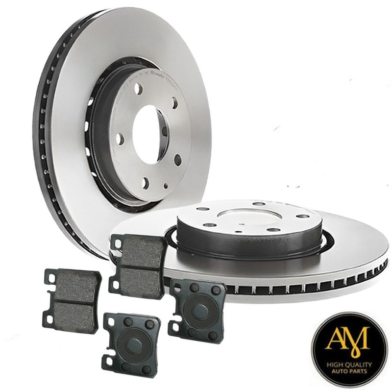 Rear Right & Rear Left Disc Brake Rotors With Pads For Mercedes-Benz 500E 93-92 gallery