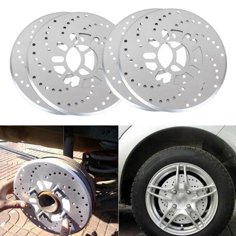 4Pcs Silver Tone Aluminum Cross Drilled Universal Car SUV Disc Brake Rotor Cover gallery