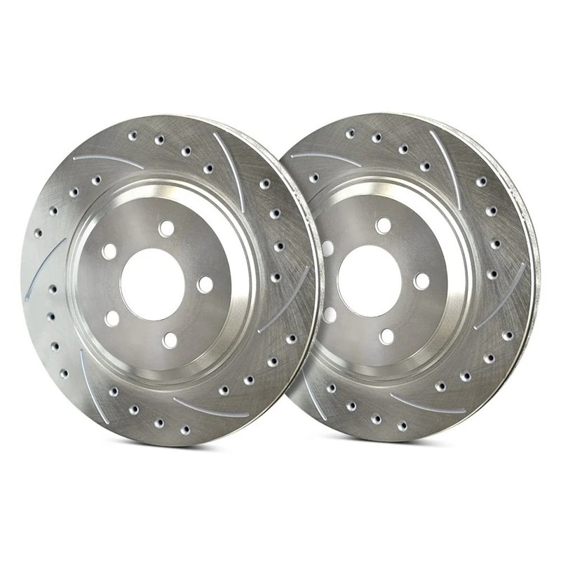 For Ram 1500 19-23 SP Performance Drilled & Slotted 1-Piece Rear Brake Rotors