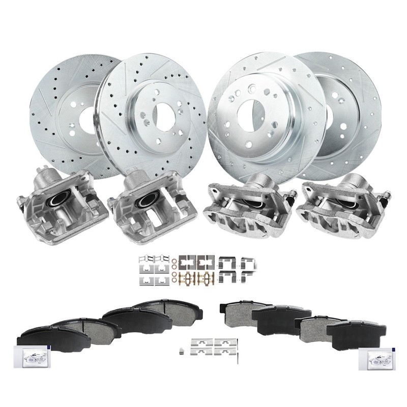 Brake Kit With Calipers 4-Wheel Set Front & Rear for Acura TL 2004-2008