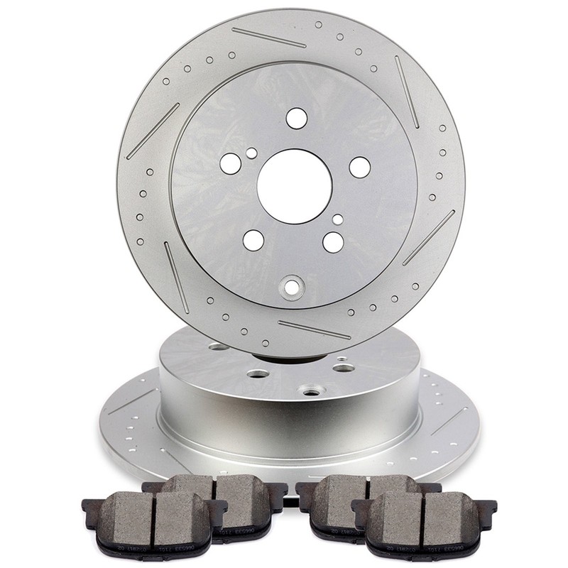 269mm Rear Slotted Brake Pads And Rotors Kit Fits 2005-2010 Scion tC Performance