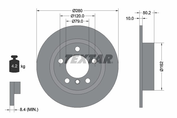 Textar 92238703 Brake Disc for Mini gallery