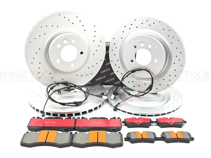 FOR RANGE ROVER SPORT AUTOBIOGRAPHY FRONT REAR DRILLED BRAKE DISCS PADS SENSORS