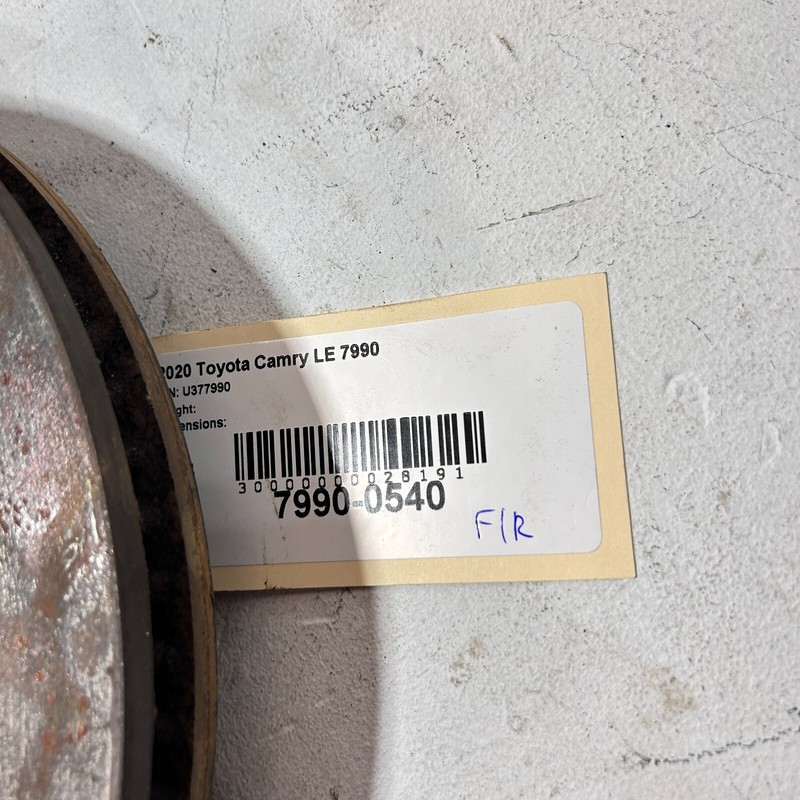 2018-19-20-21-22-2023 TOYOTA CAMRY LE FRONT RIGHT PASSENGER DISC BRAKE ROTOR OEM gallery
