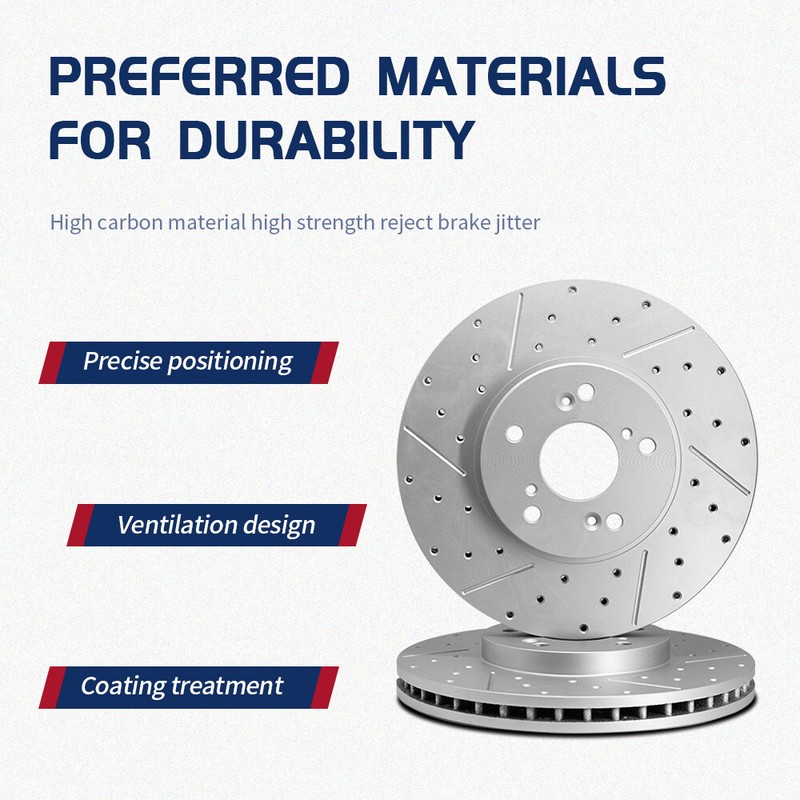 Front & Rear Drilled Slotted Brake Rotors Set of 4 for Chevy Traverse GMC Acadia gallery