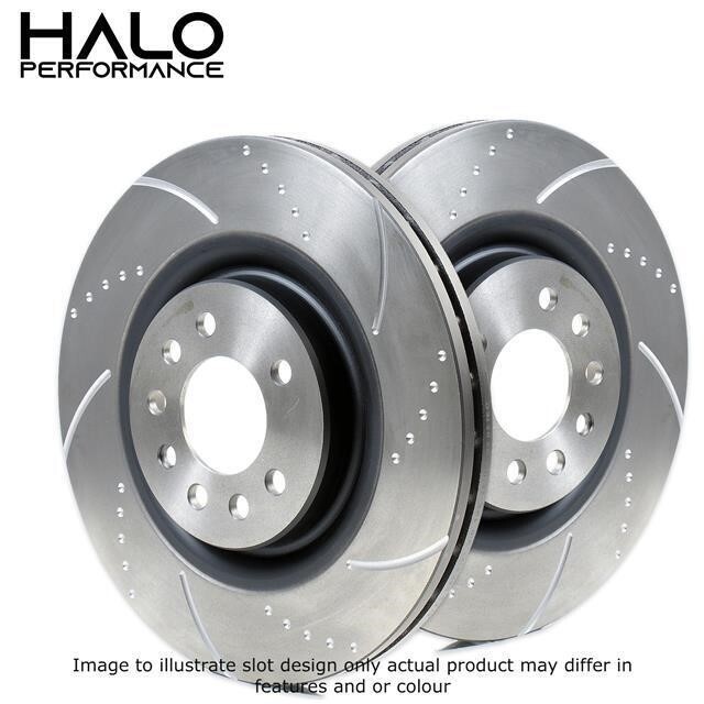 Front Dimpled and Grooved Brake Discs to fit Seat Leon Skoda Octavia VW Golf