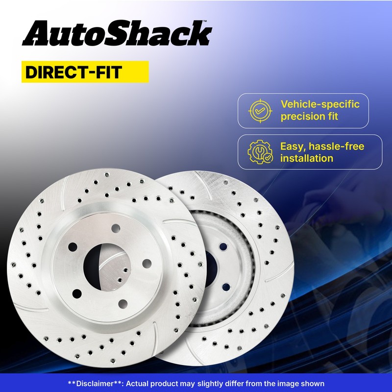 Front Drilled Slotted Brake Rotors Pair for Ford, Mustang 2015-2020 gallery