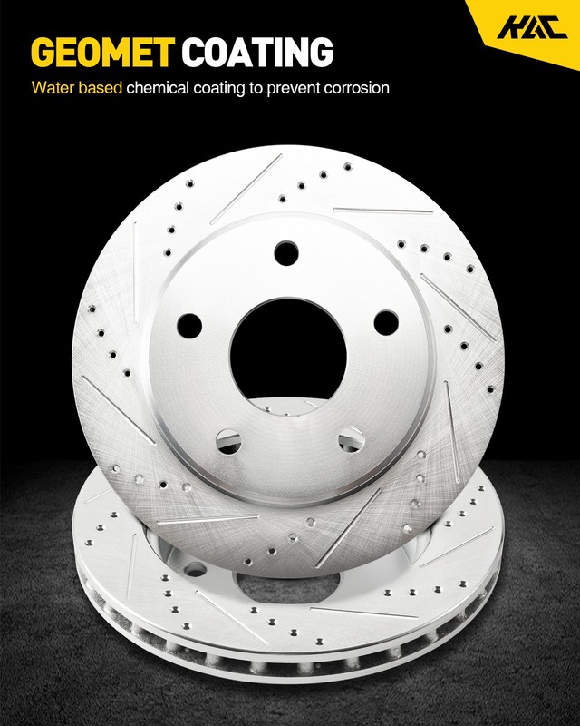 Rear Drilled & Slotted Brake Rotors Zinc Plated For Mercedes-Benz GLK350 E350 gallery