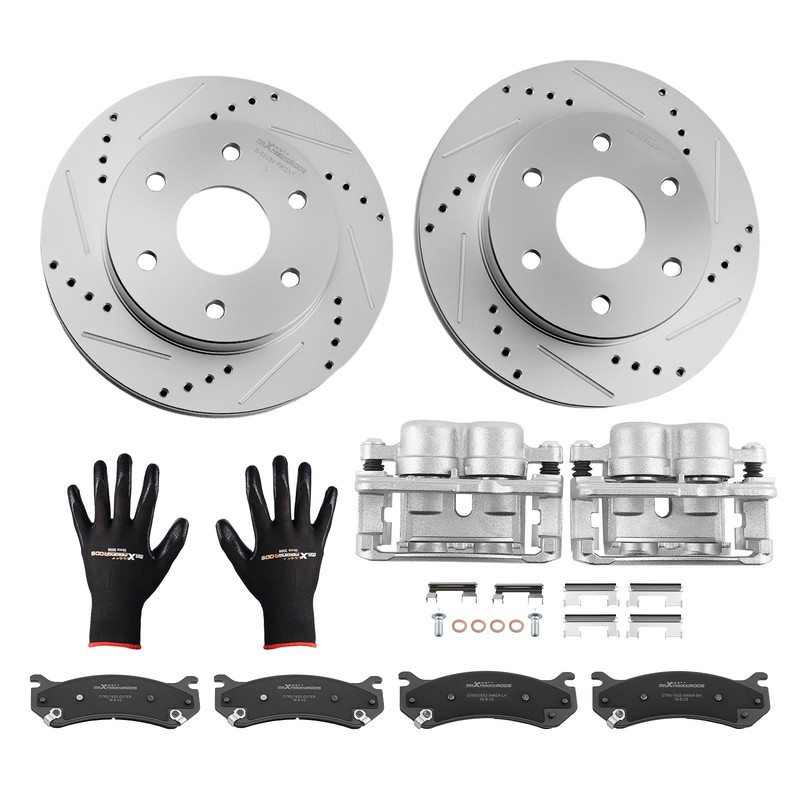 Front Disc Rotors Brake Calipers Pads for Chevrolet Astro Tahoe Suburban 1500