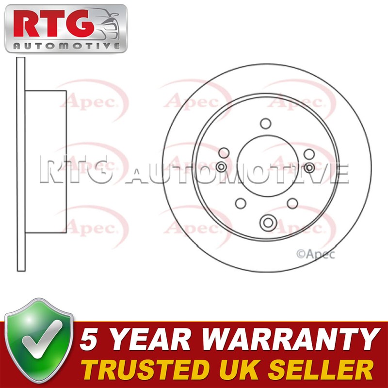Rear 1x Brake Disc Fits Kia Soul 2009-2014 1.6 CRDi 584112K300