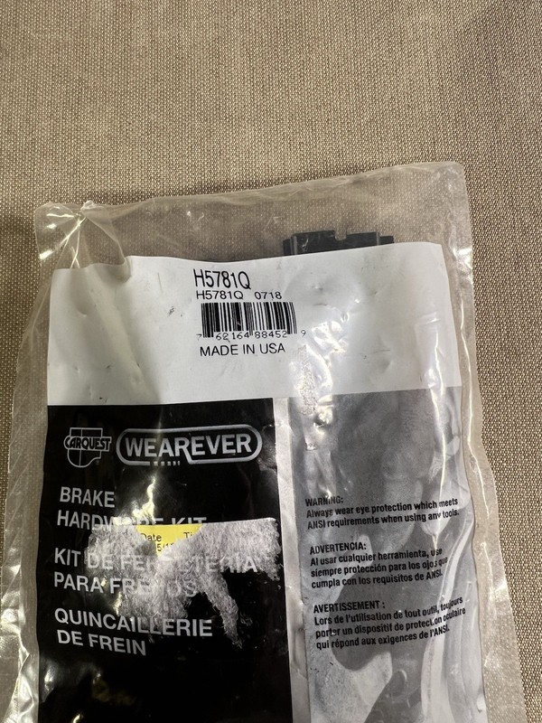 Disc Brake Hardware Kit Front Wearever H5781Q NEW