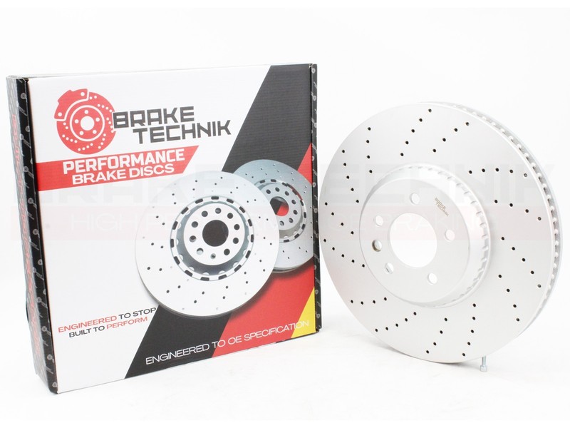 FOR RANGE ROVER SPORT D300 L461 PERFORMANCE DRILLED FRONT BRAKE DISCS PAIR 380MM gallery