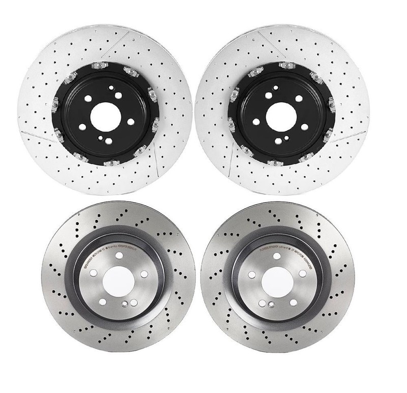 Brembo Front Rear Drilled Brake Disc Rotors Kit for MB R230 Performance Pkg P30