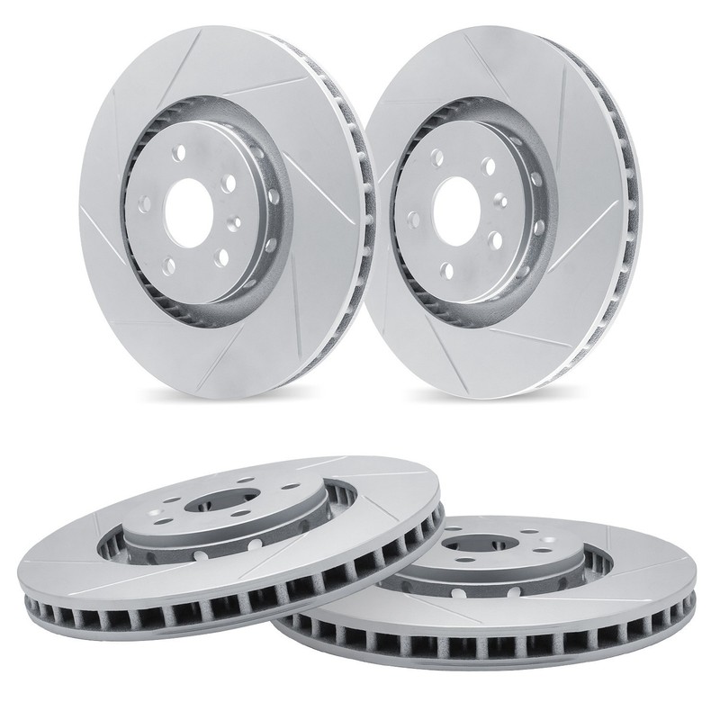 For Audi Q5 13-17 R1 Concepts WLPN2-73058 Slotted Front & Rear Brake Rotor Set