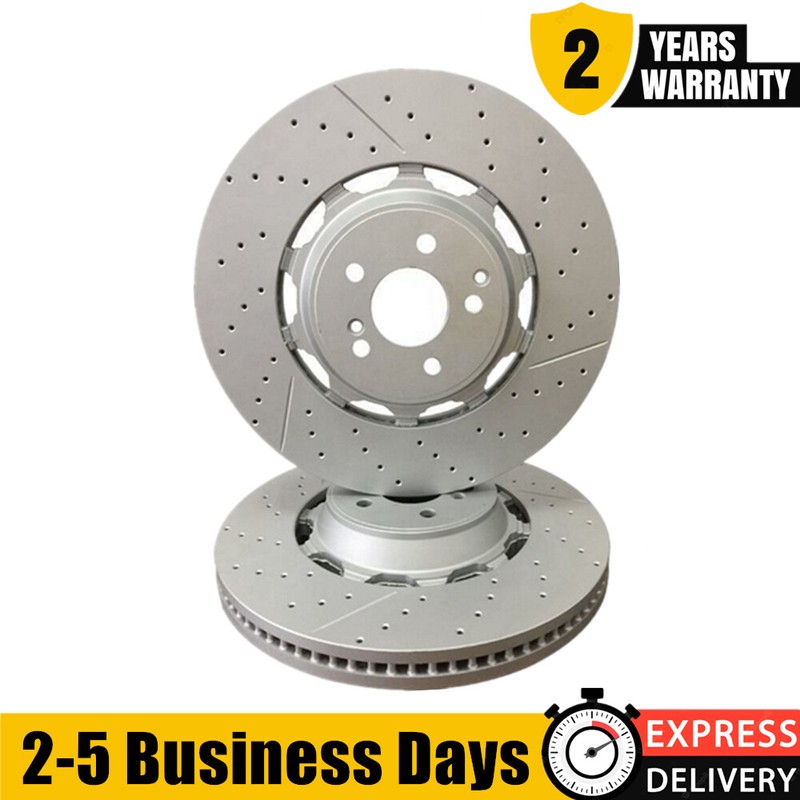 2X Front Brake Rotors A2224212612 Fit Mercedes W222 S450 S63 S65 AMG 2014-2020
