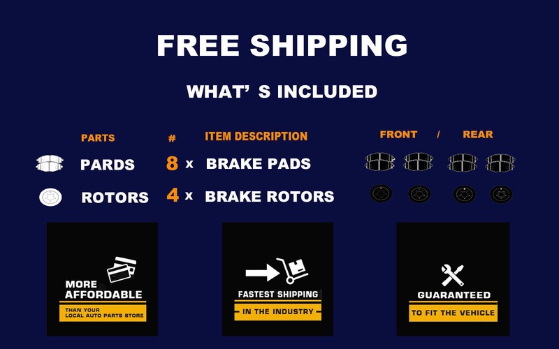 Front Rear Brake Rotors Discs and Pads Fit 2013-2018 Nissan Altima Sedan Brakes gallery
