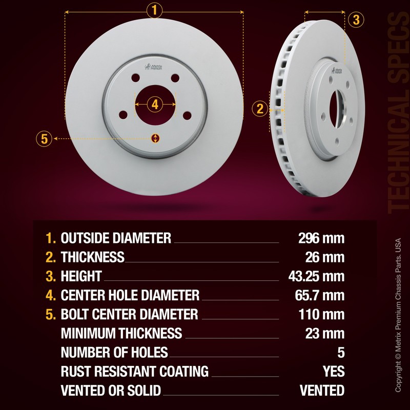 Front Brake Disc Rotor for 2008-2012 Chevy Malibu 2008-2010 HHR 05-10 Pontiac G6 gallery