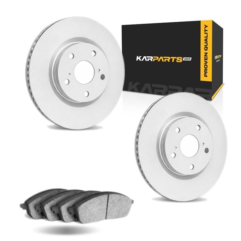 For Audi A4 2002 03 04 05 2006 Brake Rotor Set | Solid Rotor | Plain Style 5 Lug