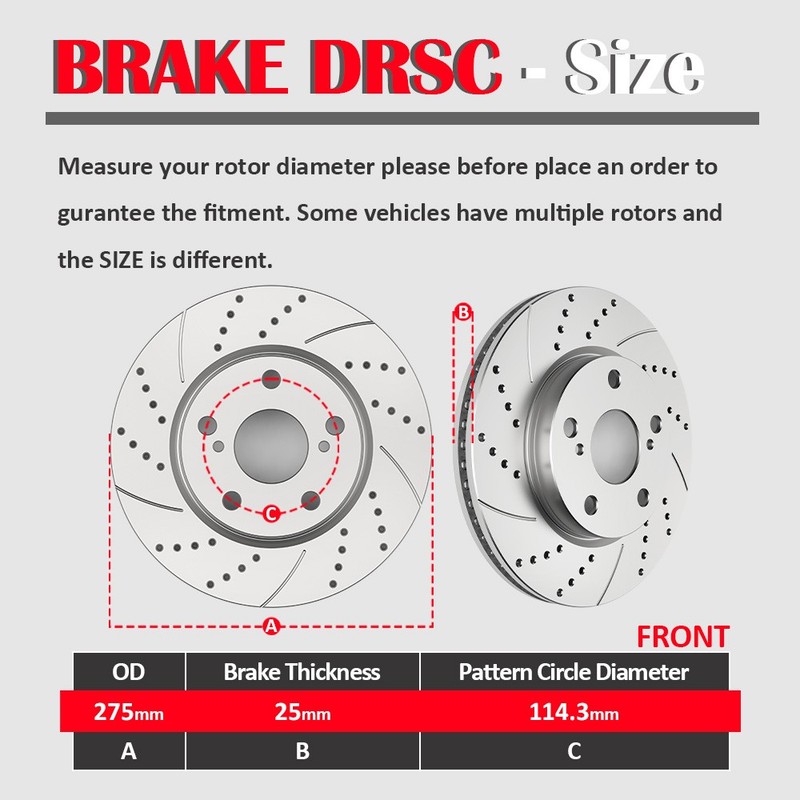 275mm Front Rotors Discs and Ceramic Brake Pads for Toyota RAV4 Prius V Scion xB gallery