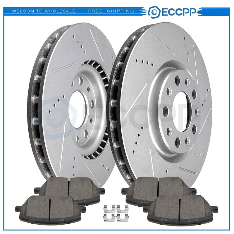Front Brake Rotors and Ceramic Pads For Jeep Renegade 2015-18 Fiat 500X 2016-18