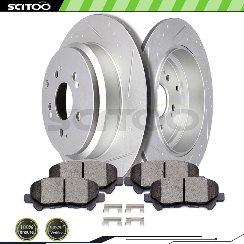 Rear Brake Rotors And Ceramic Pads For Honda Odyssey Pilot Acura MDX ZDX 2011