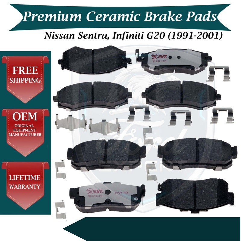 New OE Front & Rear Brake Pads Kit For 1991-2001 Nissan & Infiniti 9 Yr Warranty