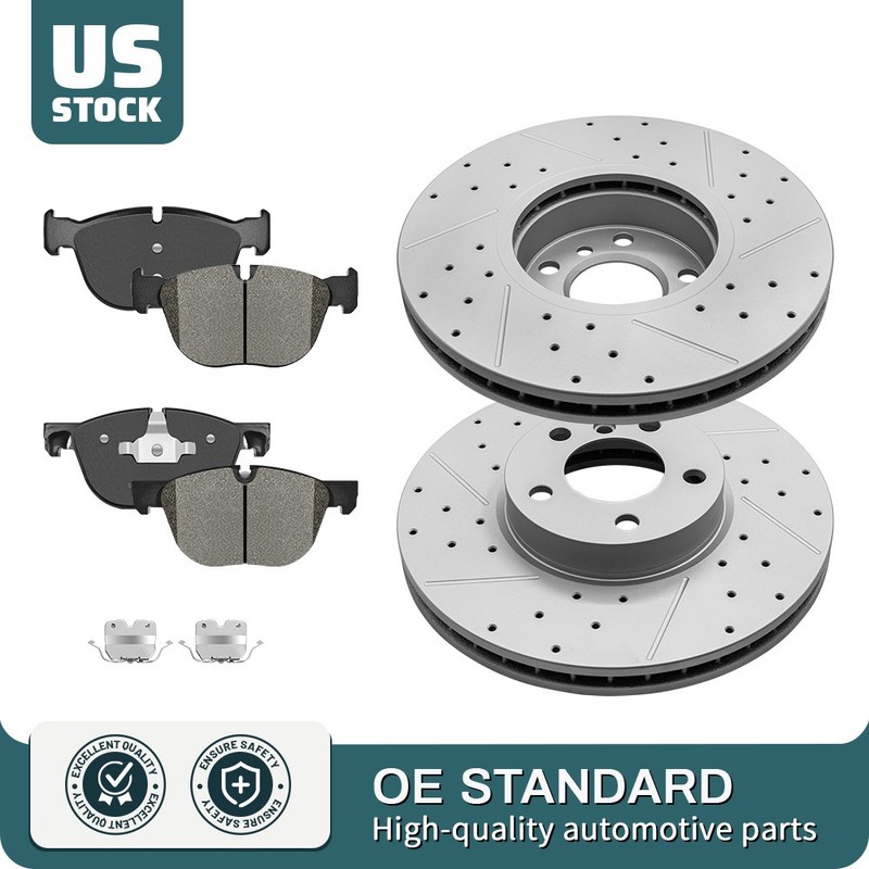 13.07 inch Front Disc Brake Rotors & Ceramic Brake Pads for 2011-2018 BMW X5 X6