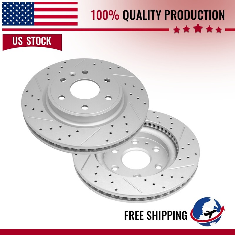 For buick Enclale Traverse Outlook 2007- 2017 Front Drilled Slotted Brake Rotors