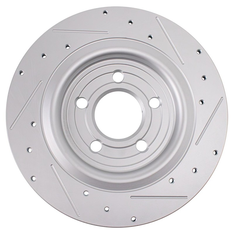 TRQ Performance Brake Rotors Set Premium G-Coated Slotted X Drilled Fits Ford gallery