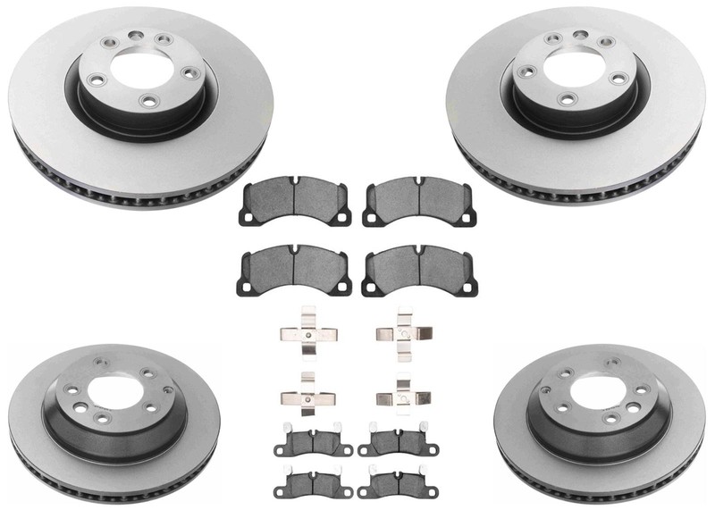 Coated F&R Disc Brake Rotors Brake Pads for Porsche Cayenne 2011-2018 3.0L 3.6L
