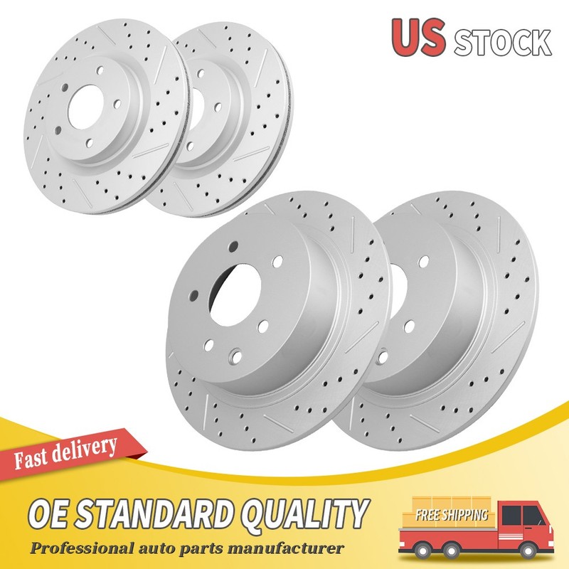 Front & Rear Drilled Brake Rotor For Nissan Altima 2007 2008 2009 2010 2011-2013