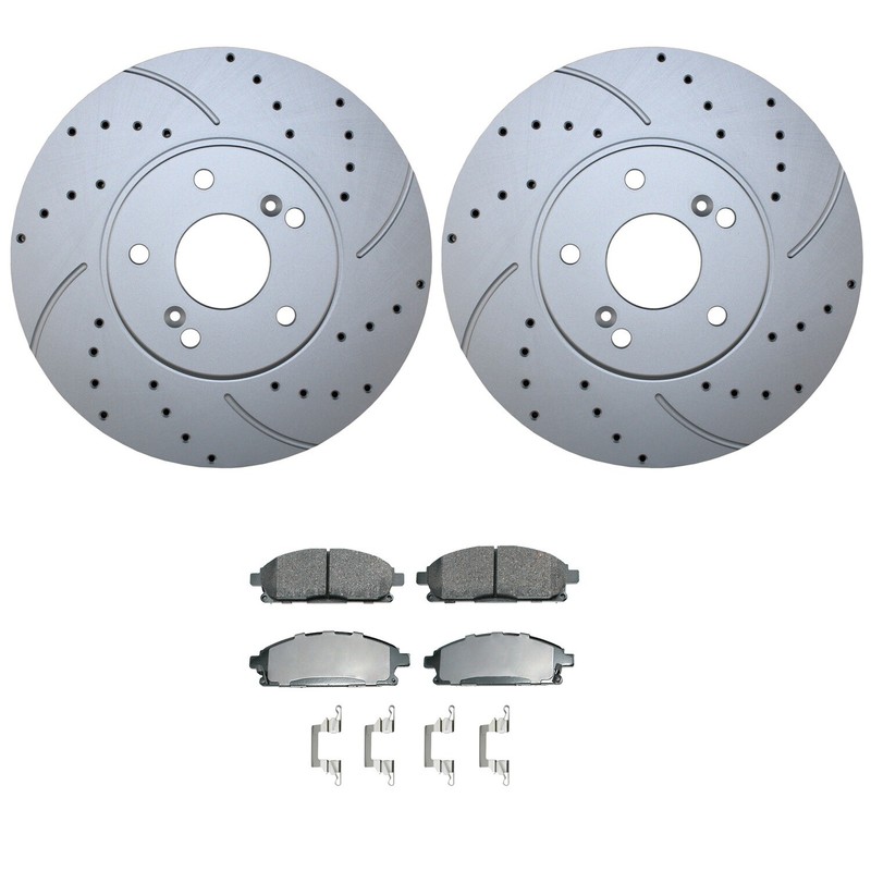 Front Brake Kit 300mm Drilled Rotors Akebono Ceramic Pad For Acura MDX Automatic gallery
