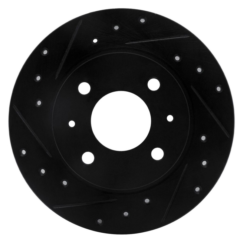 For Nissan Sentra 86-90 Brake Rotor eLINE Drilled & Slotted 1-Piece Front Driver
