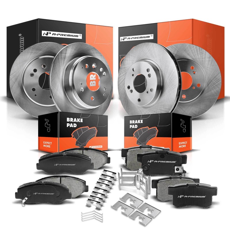 A-Premium Front & Rear Disc Brake Rotor & Ceramic Pads for Honda Element 03-11