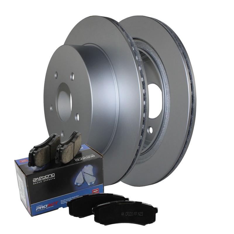 Rear Brake Kit 308mm Disc Rotors & Akebono ProACT Ceramic Pads For Infiniti QX80