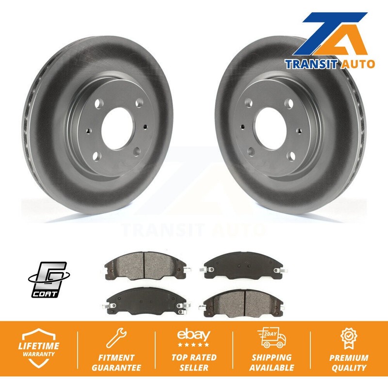 Coated Disc Brake Rotor And Semi-Metallic Pad Front Kit For 2008-2011 Ford Focus
