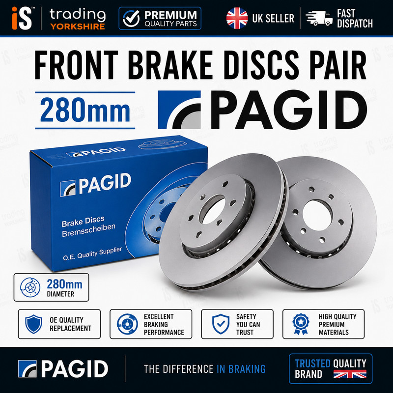 PAGID FRONT BRAKE DISCS PAIR 280mm RENAULT CLIO MK5 1.6 PETROL 2020-2026