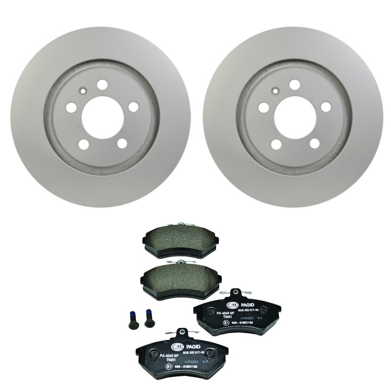 Hella Front Rotors Low-Met Disc Brake Pad Kit For VK Corrado SLC Passat GLX