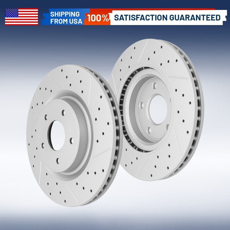 2X Front Disc Drilled Rotors For Nissan Pathfinder Murano Infiniti Q50 QX50 QX60