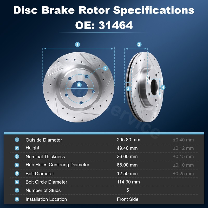 Front Rear Brake Rotor & Brake Pad for 2007-2021 2021 2022 2023 Nissan Altima gallery