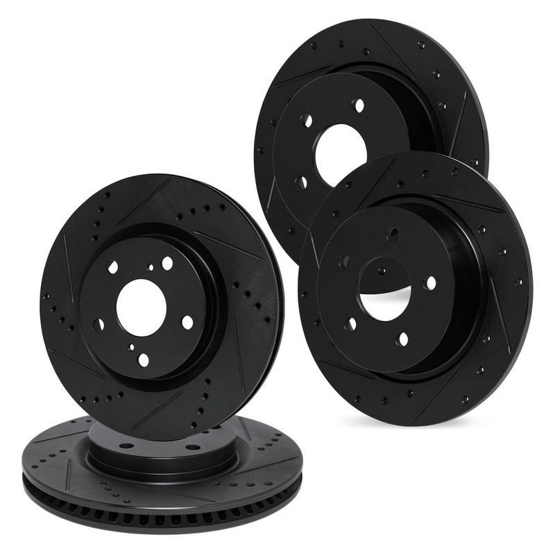 For BMW 735i 85-86 R1 Concepts Drilled & Slotted Front & Rear Brake Rotor Set gallery