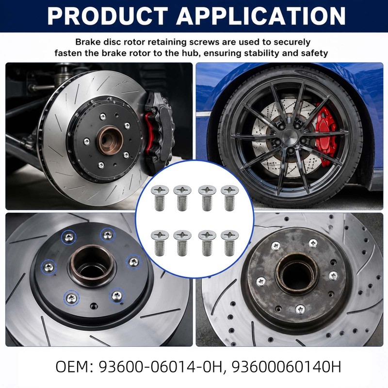 8 Pack Rust-Proof Brake Rotor Retaining Screws 93600-06014-0H Fits for Honda Fit gallery