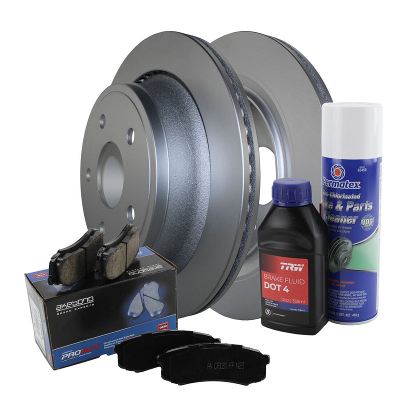 Rear Brake Kit 352mm Disc Rotors Akebono ProACT Ceramic Pads For Dodge Ram 1500