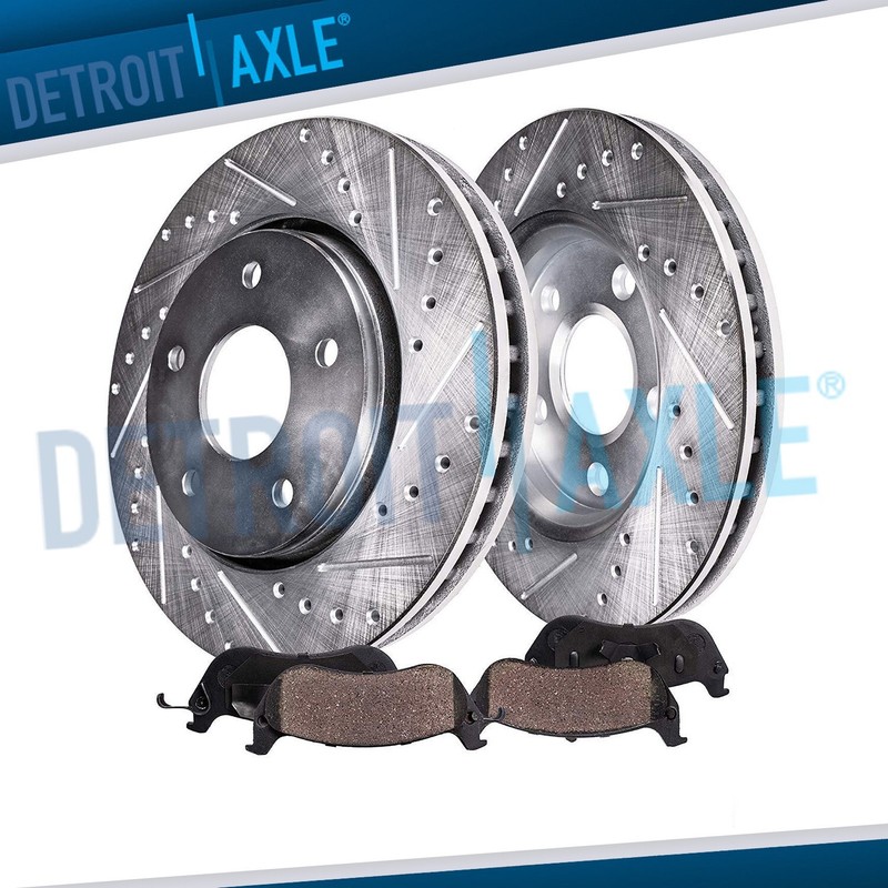 Rear Drilled Slotted Disc Rotors Brake Pads for Nissan Leaf Rogue Sport Qashqai