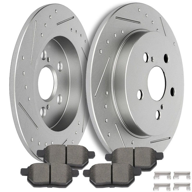 For 2015-2019 Toyota for Corolla Rear Brake Rotors Disc & Ceramic Pads 259mm