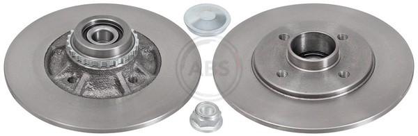 ABS 17447C Rear Brake Discs Pair 238mm Solid Fits Renault Clio 7701207611